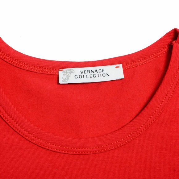 Versace Collection Red Stretch Crewneck T-Shirt - Picture 4 of 6
